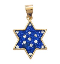  Zircon Blue Sapphire Star of David Pendant